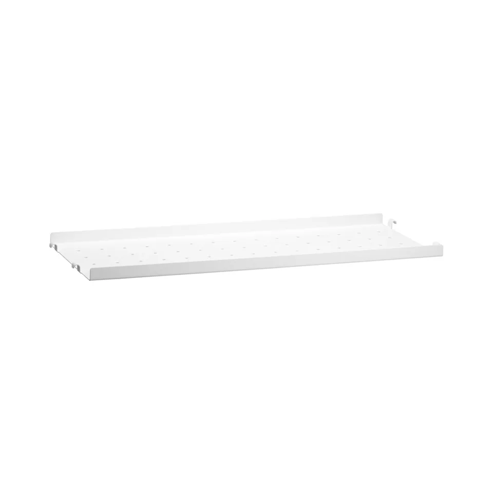Metallhyllplan låg kant 58 x 20 cm vit