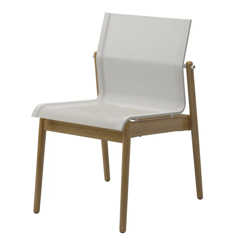 Sway Teak Stacking Chair White/White