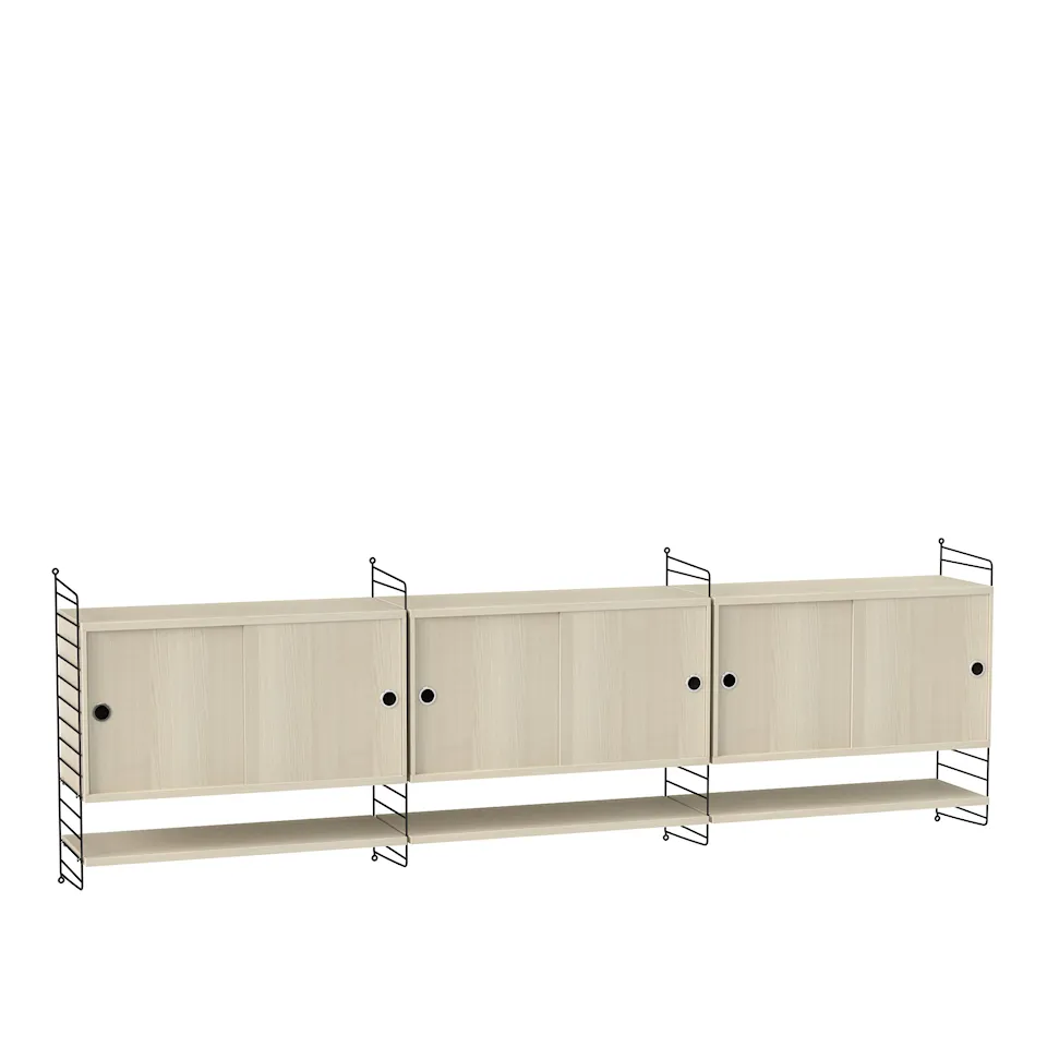 Vardagsrum hyllsystem E ask/svart