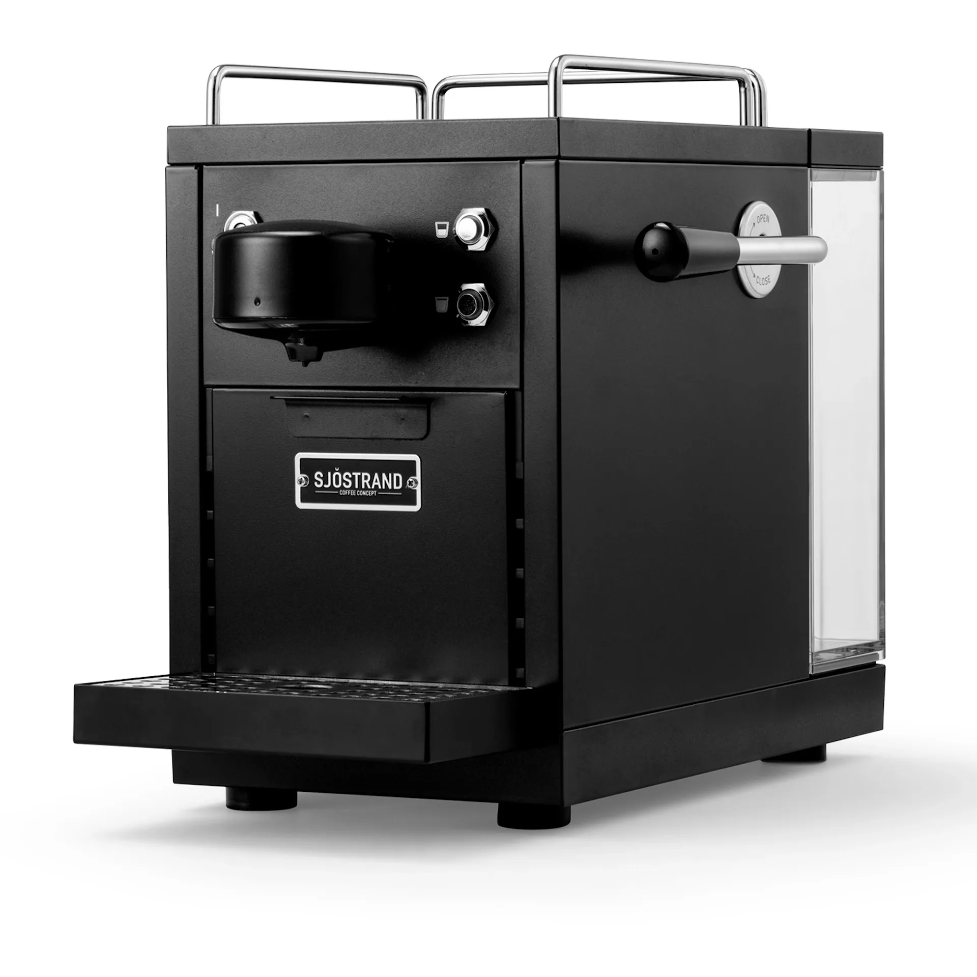 The Original - Espresso Capsule Machine, Svart + Milk Frother + Coffee Capsusle 40 st - Sjöstrand Coffee Concept - NO GA
