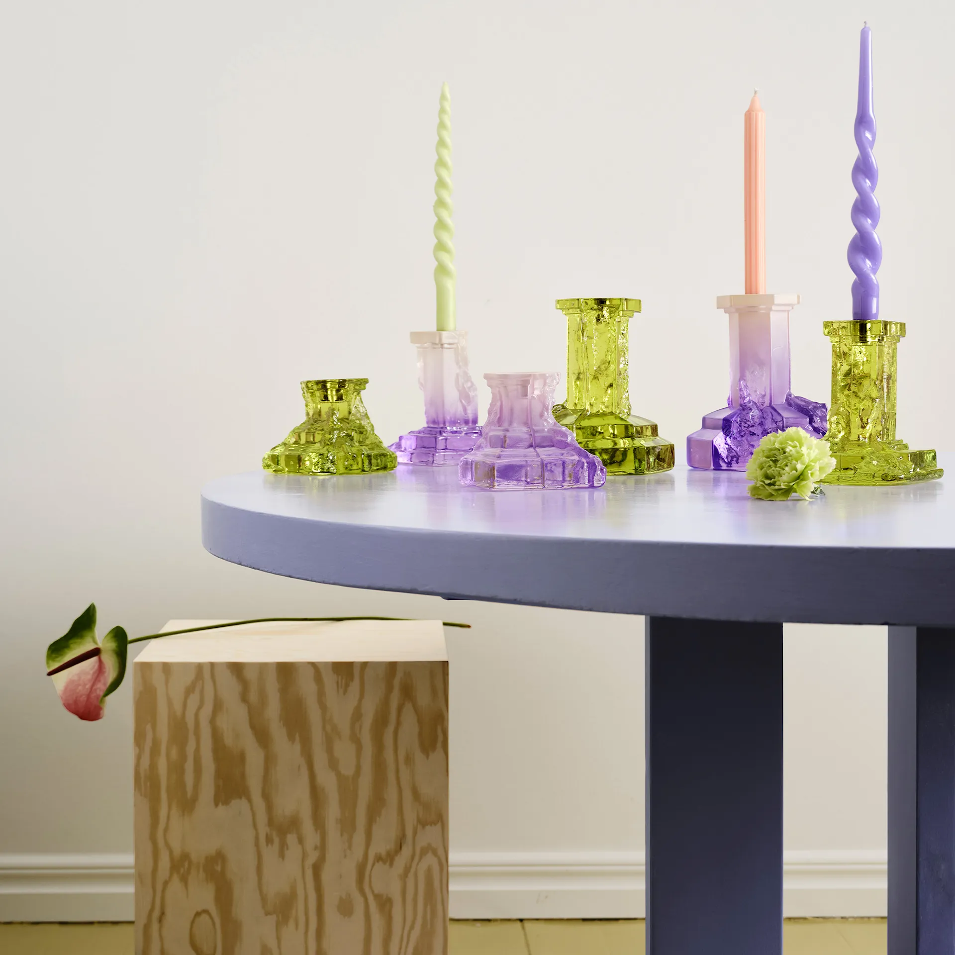 Rocky Barouqe Candlestick Lime - Kosta Boda - NO GA