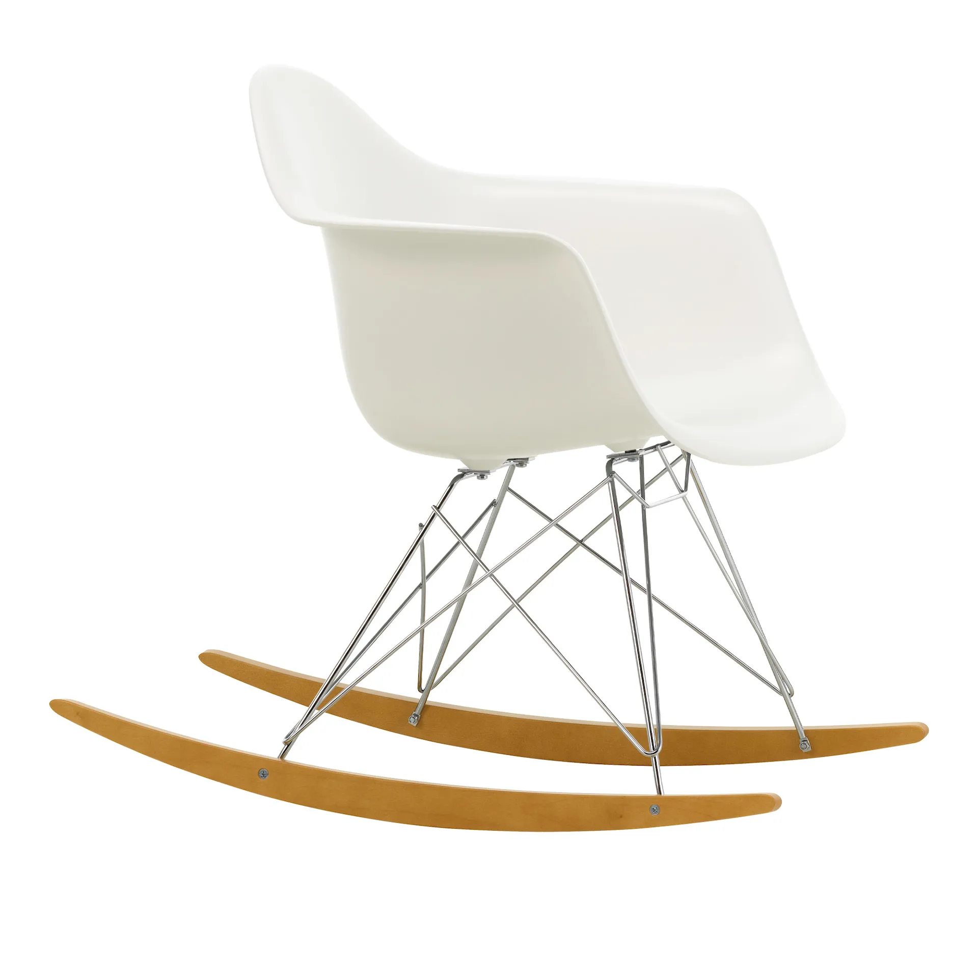 Eames RE Plastic Armchair RAR gungstol Chrome/Golden Maple - Vitra - Charles & Ray Eames - NO GA