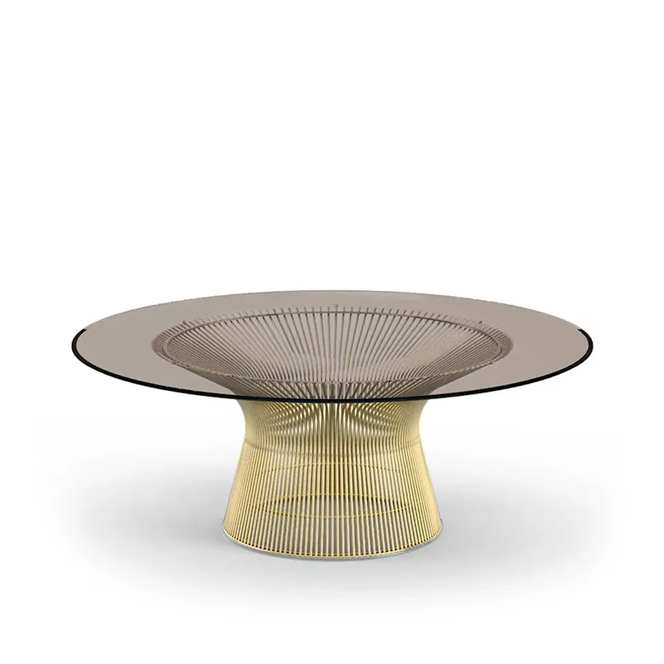 Platner soffbord Ø 107 cm 18K Guld