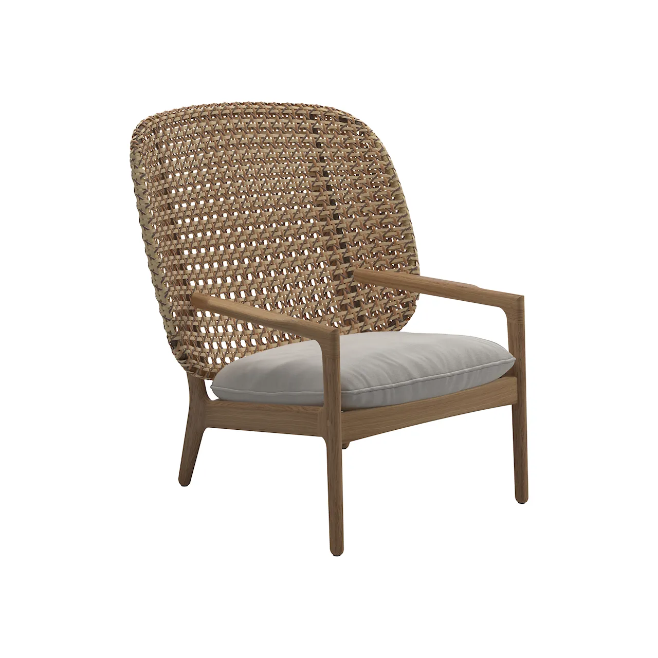 Kay High Back Lounge Chair, Frame Brindle, Kat.B Blend Linen