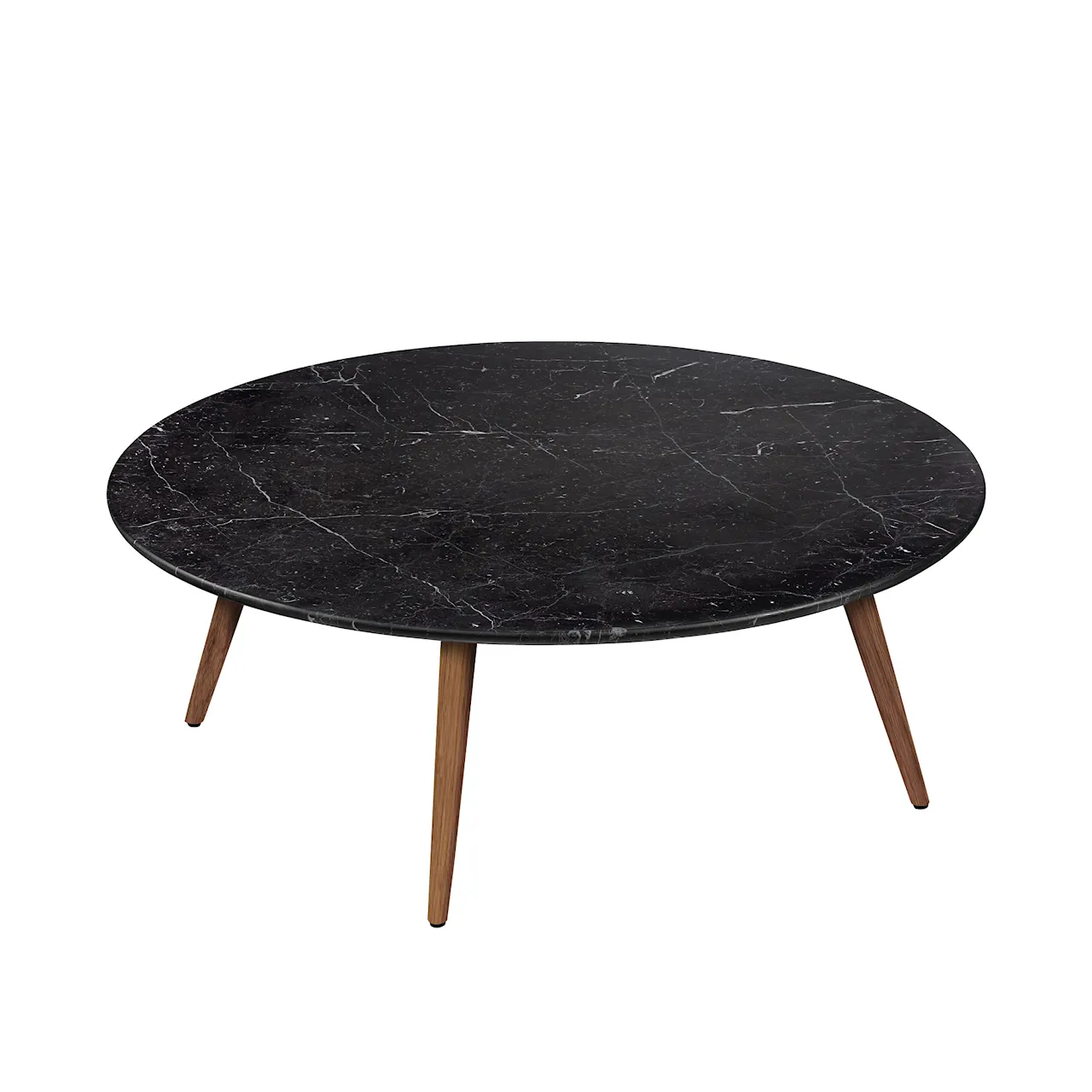 375 Side Table T2, Noir Saint Laurent, Nutwood with Sapwood, H: 33, Ø: 97