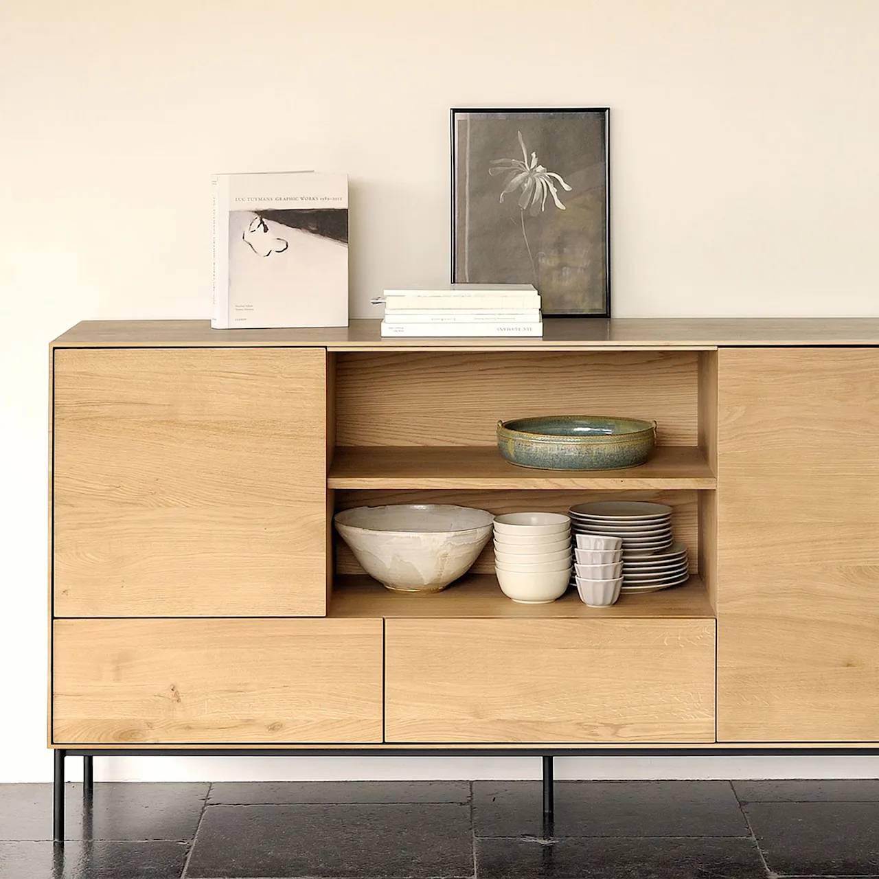 Whitebird Sideboard, Ek, 3 dörrar