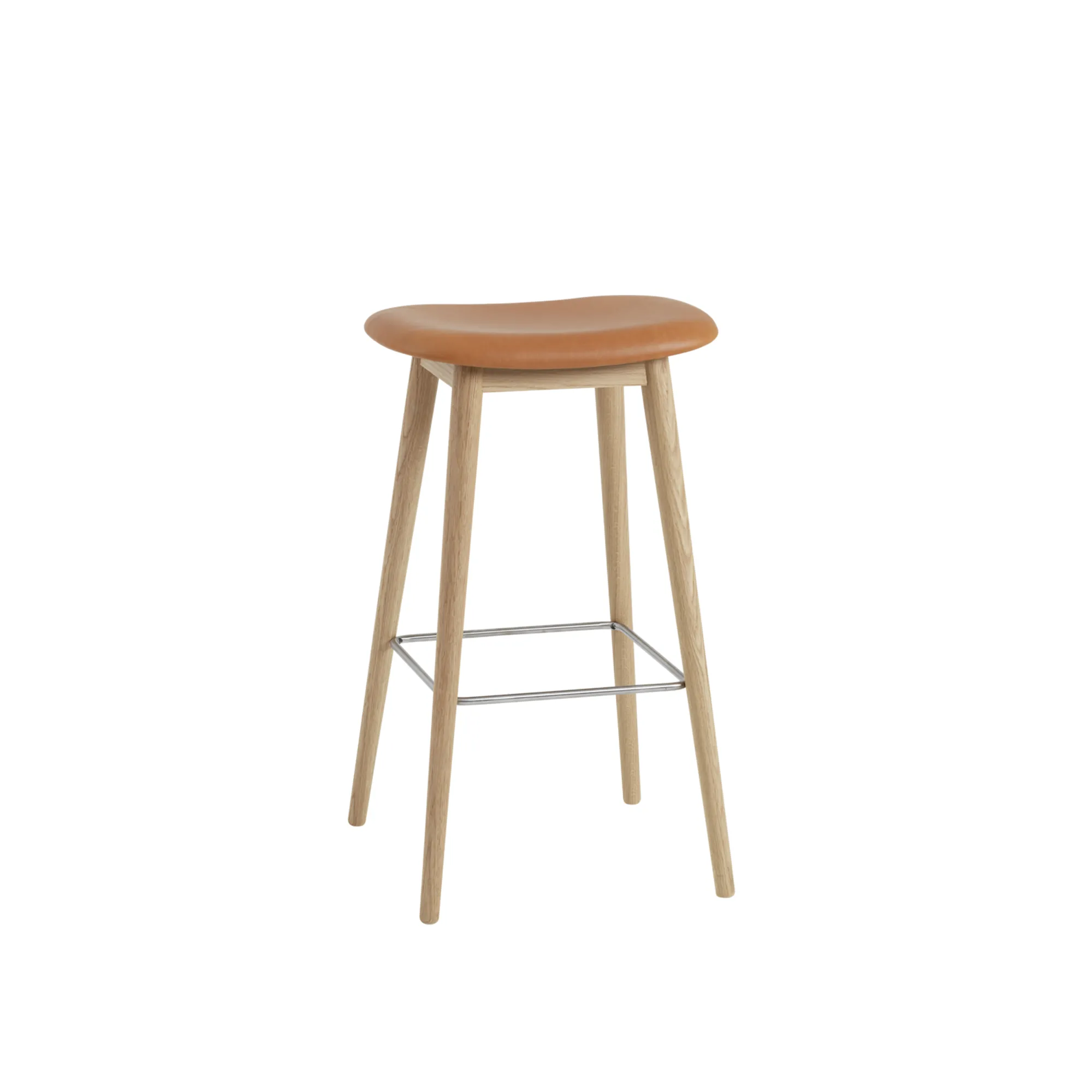 Fiber Bar Stool - Wood Base - 1