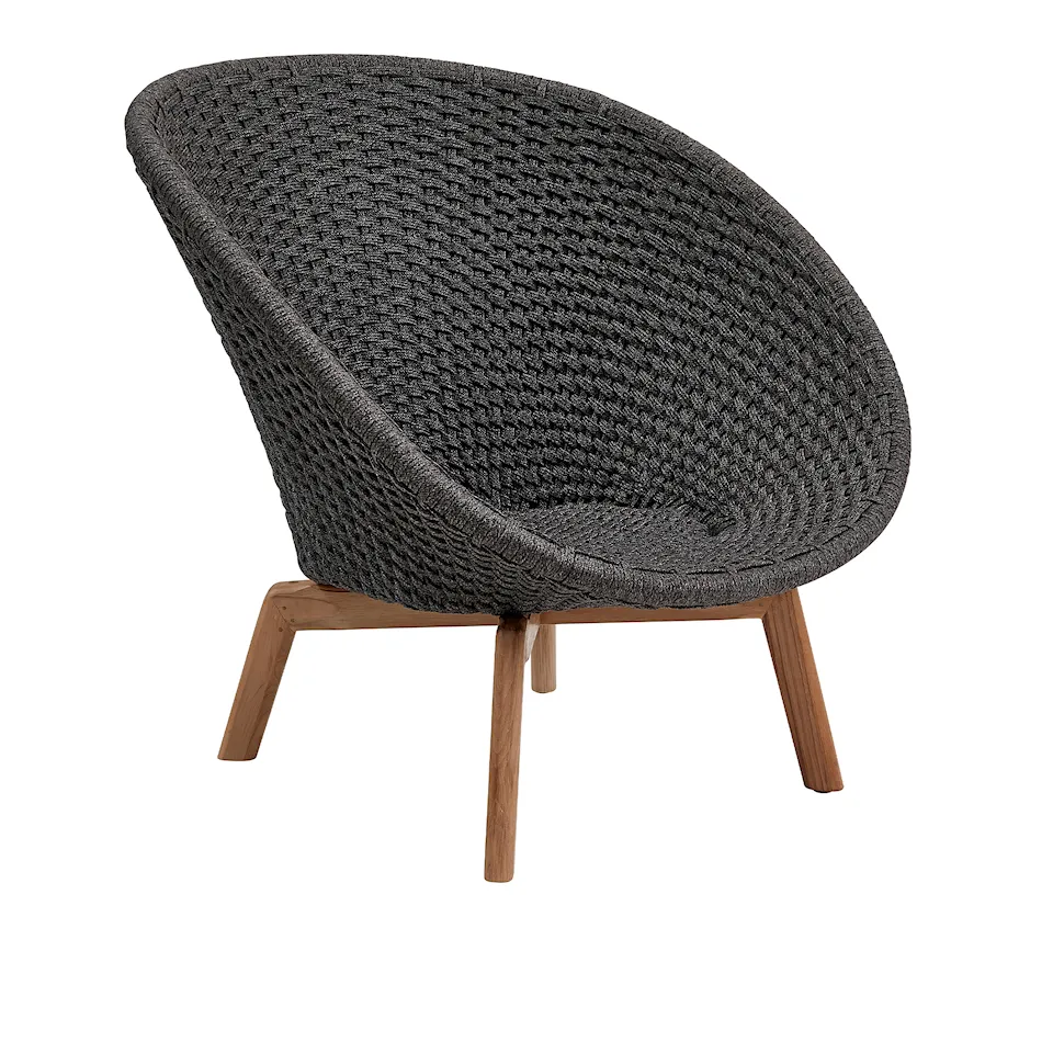 Peacock loungefåtölj, Teak, Dark Grey