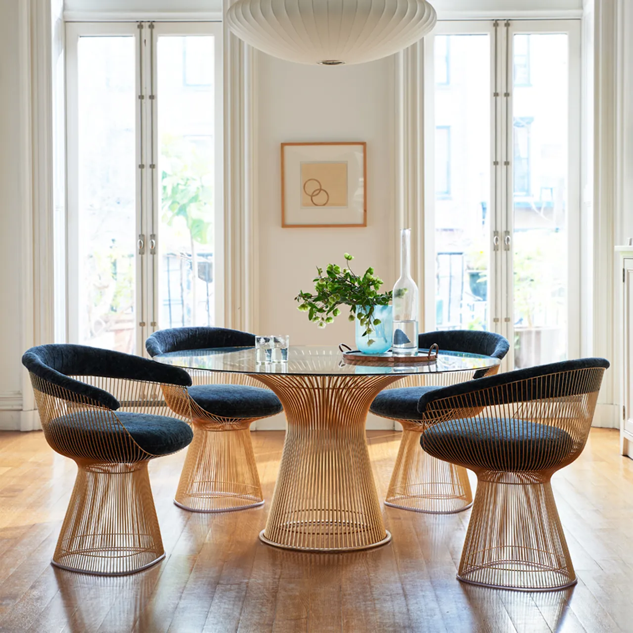 Platner Dining Table - 18k guld, skiva i klarglas