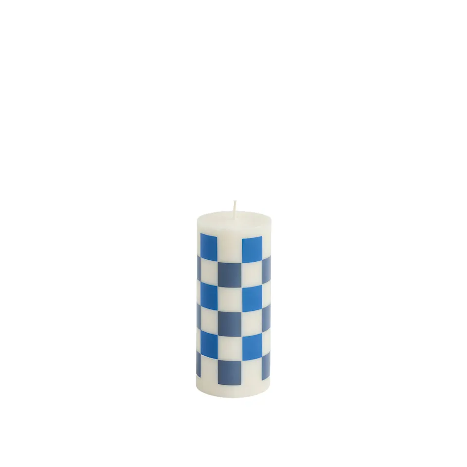 Column Candle Small Off-White And Blues