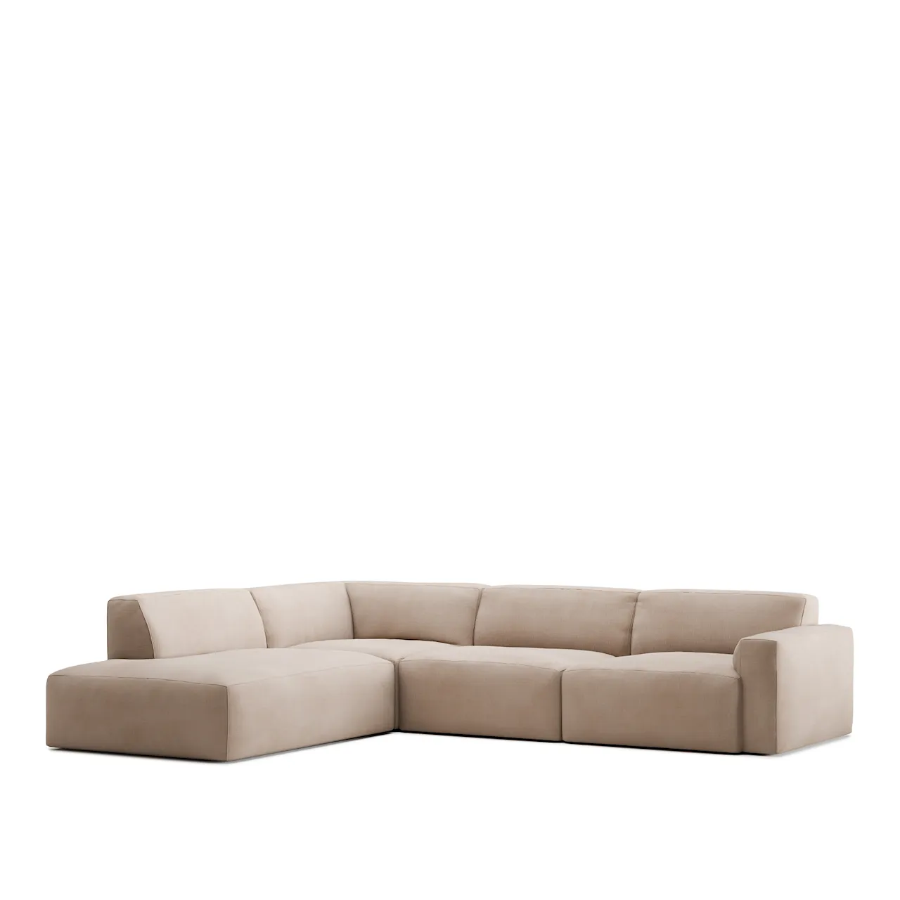 Brick 4-Seater Corner Open End Left - Ascot White