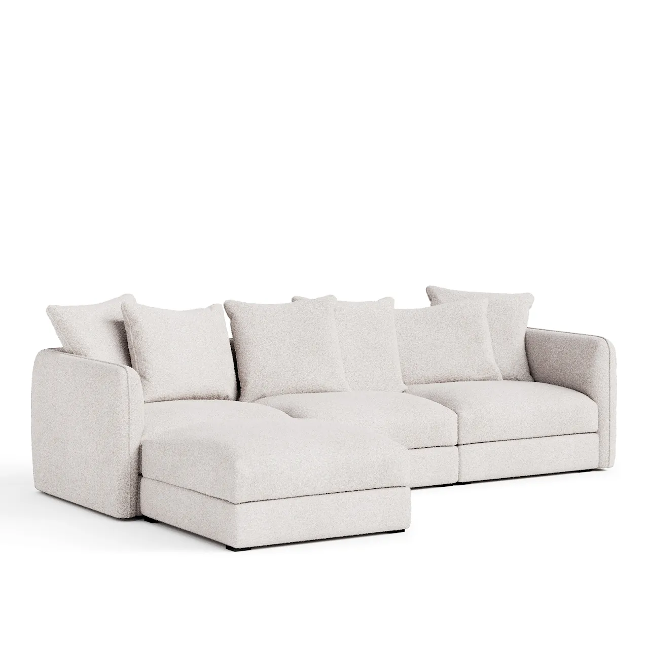 Pavarotti 3-Seater with Ottoman - Ascot White