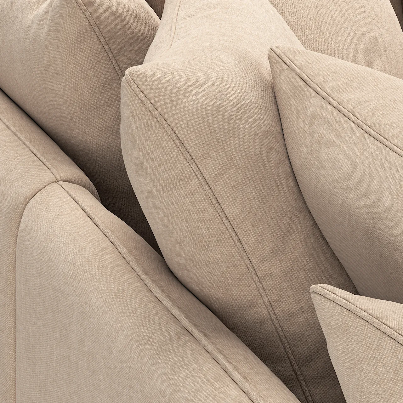 Pavarotti Shadow Beige 5-sits hörnsoffa fast klädsel