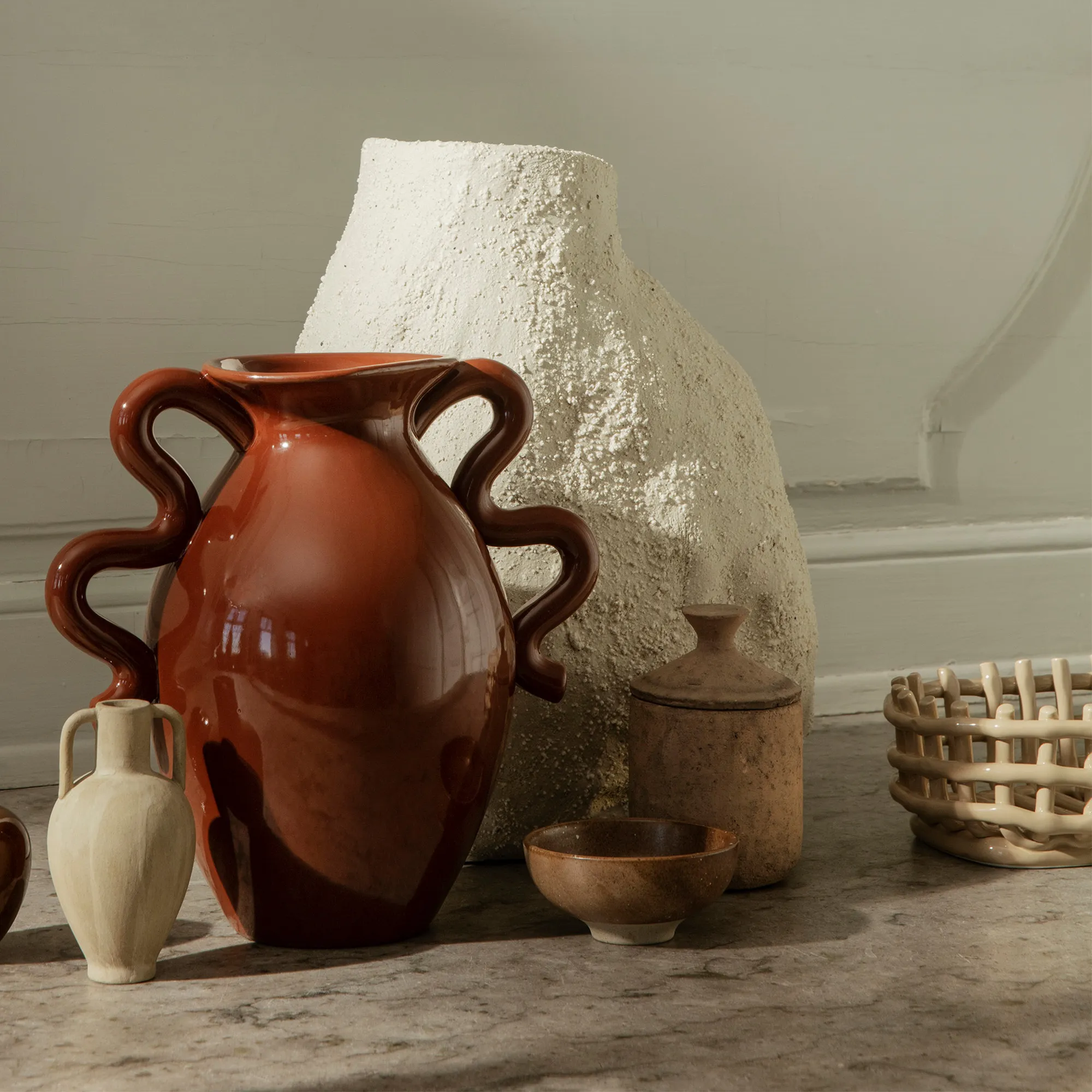 Ceramic Basket Oval prydnadsskål