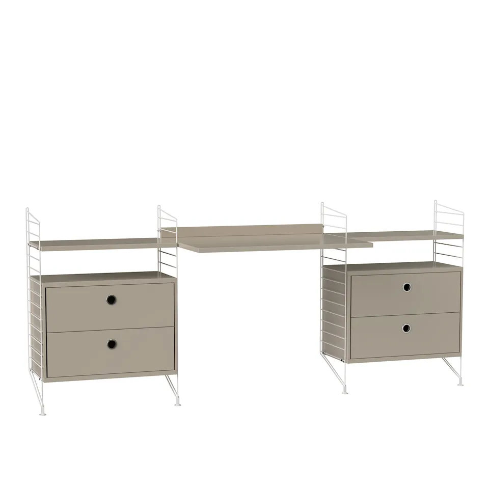 Kontor hyllsystem C beige/vit