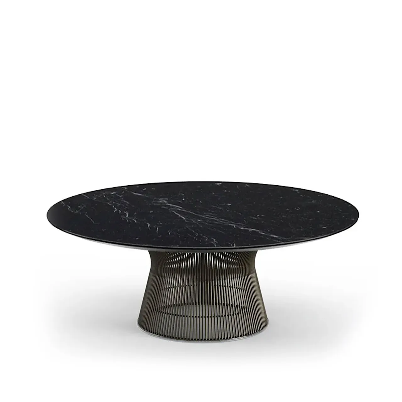 Platner soffbord Ø 91,5 cm - Klarglas/Brons metallic