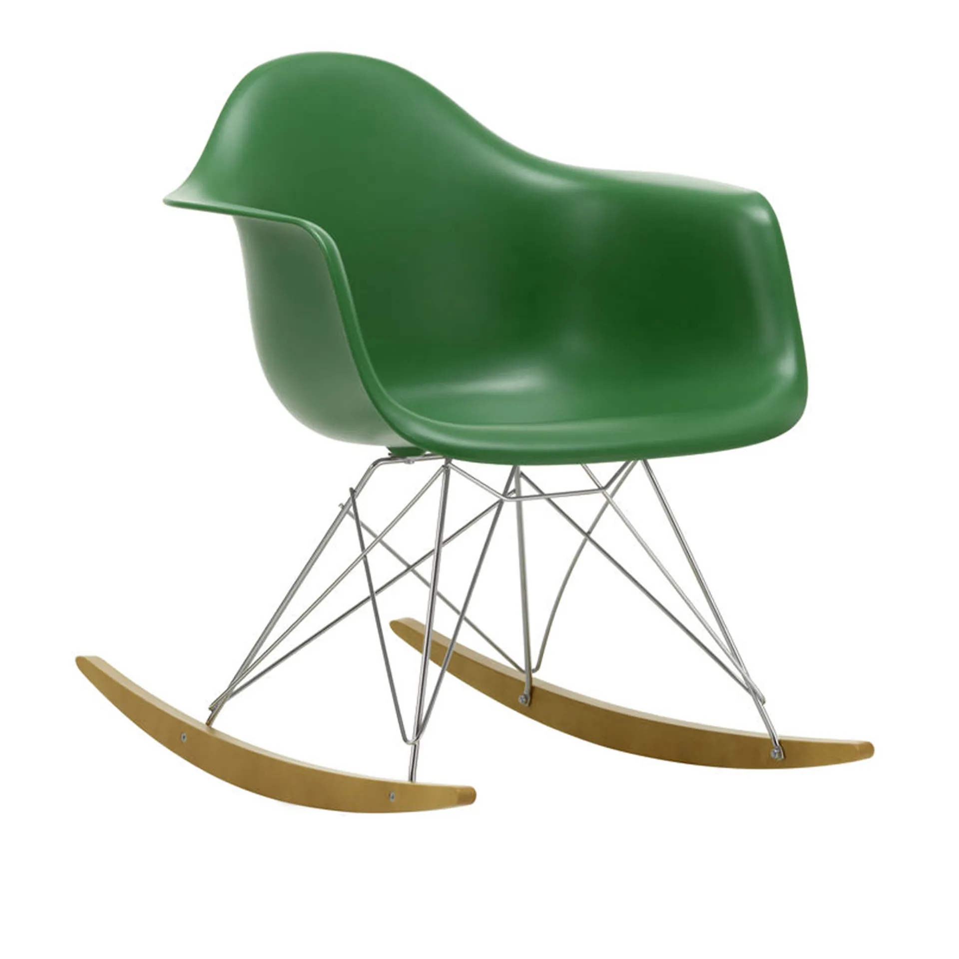 Eames RE Plastic Armchair RAR gungstol Chrome/Golden Maple - Vitra - Charles & Ray Eames - NO GA