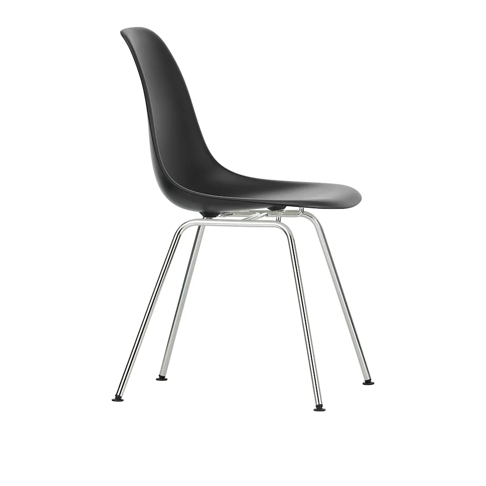Eames Plastic Chair DSX - 12 Deep Black - Chrome Base