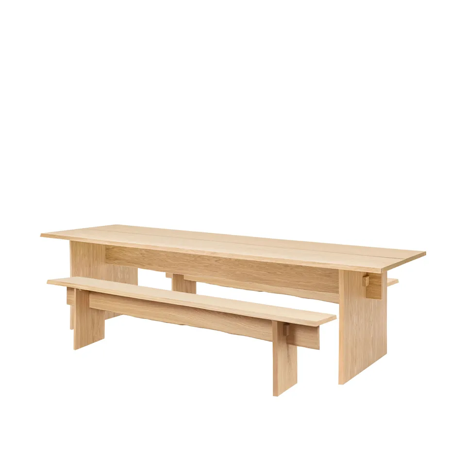 Bookmatch Table 220 cm + Benches - Oak