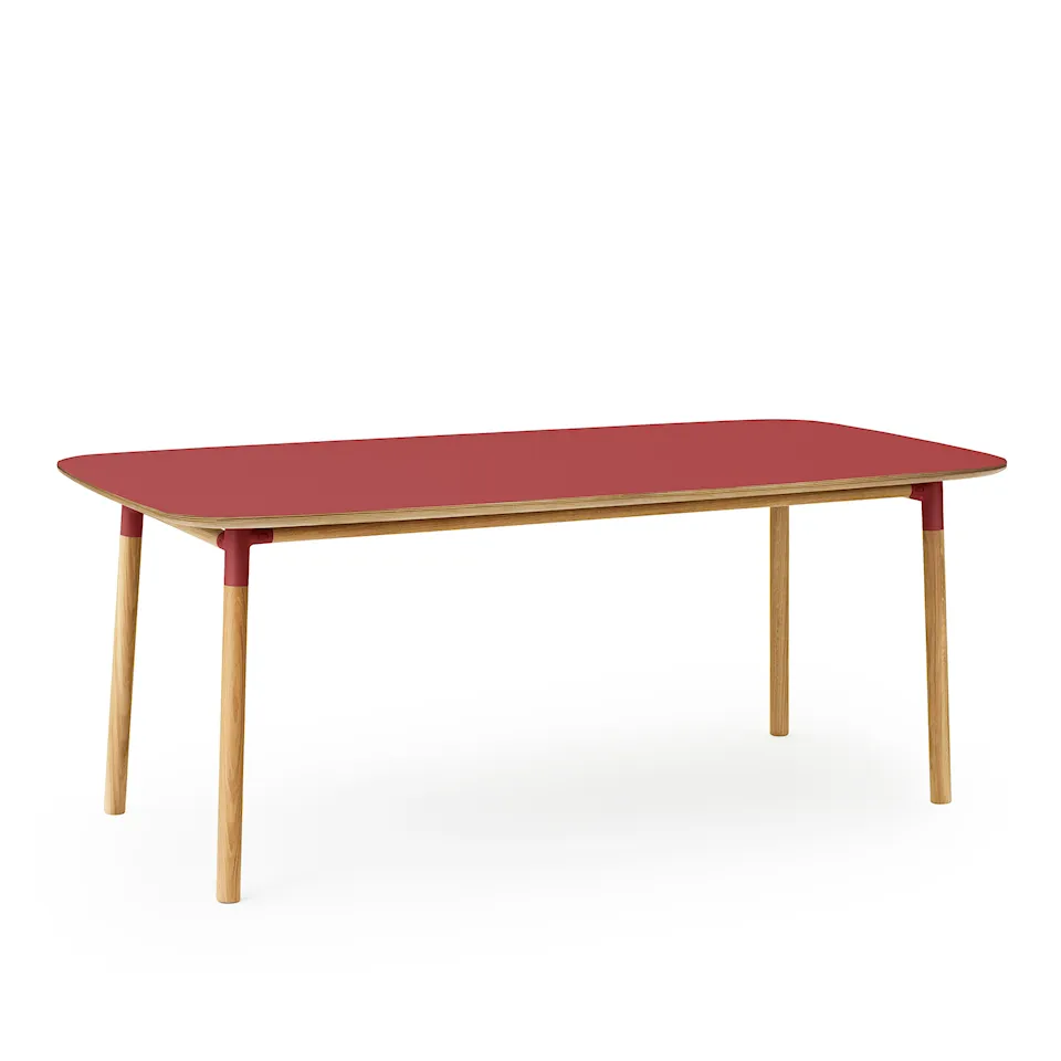 Form Table 95 x 200 cm - Red/Oak