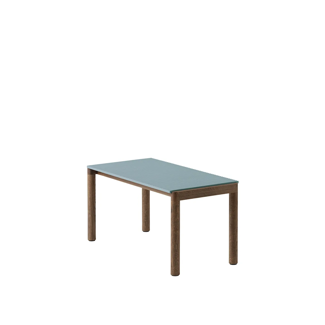 Couple Coffee Table / 40 x 84 x 40 cm - 1 Wavy - Light Blue/Oak