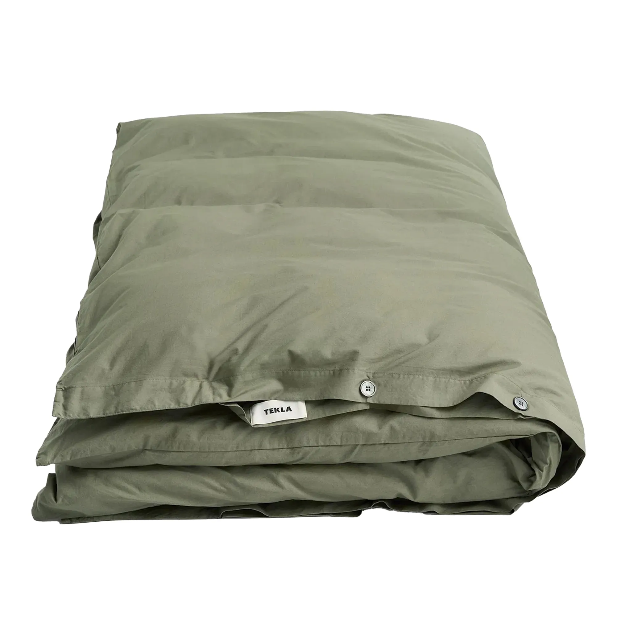 Percale Solid Olive Green påslakan - 1