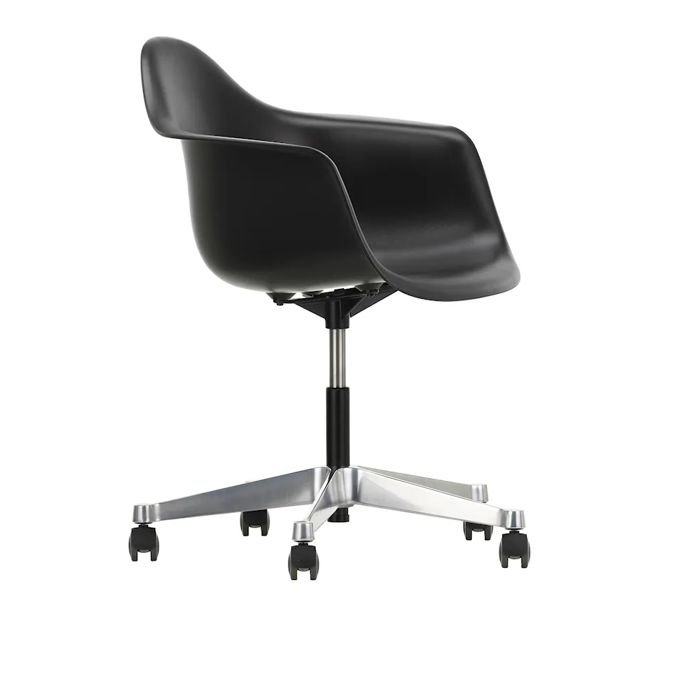 Eames Plastic Armchair PACC - 12 Deep Black - Castors Soft