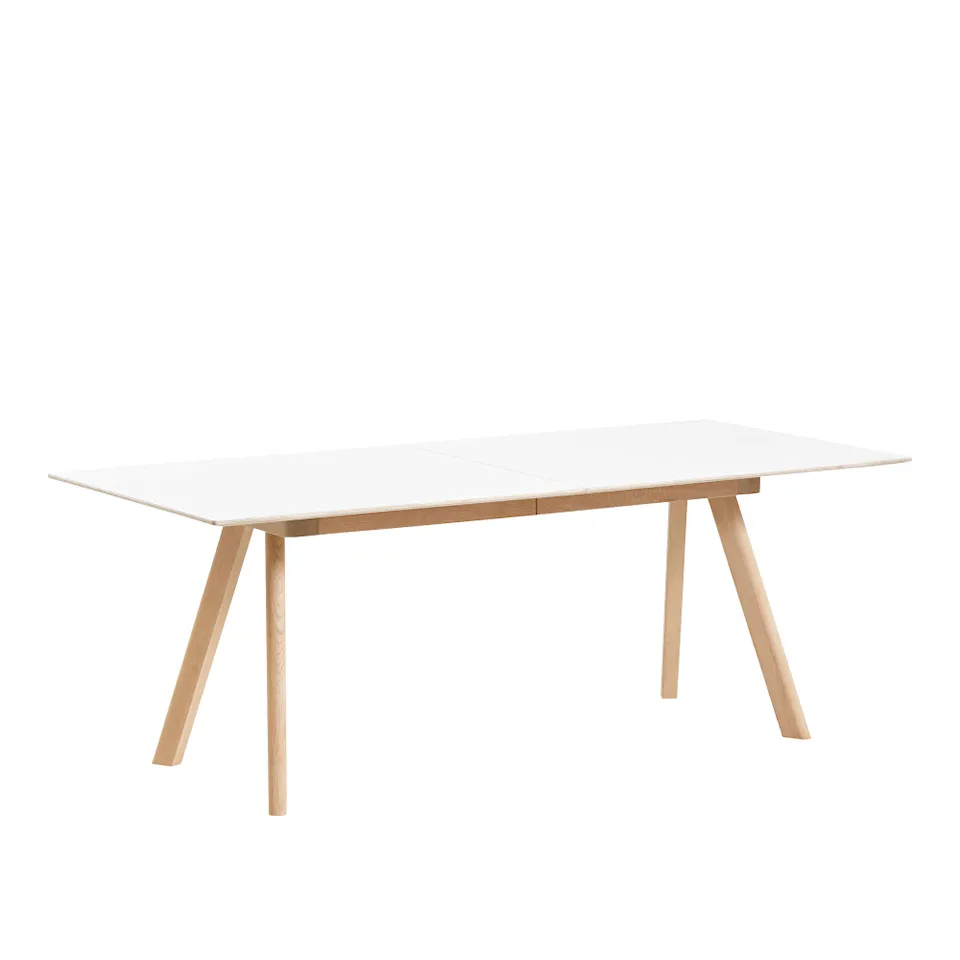 CPH30 2.0 Extendable Table Lacquered Oak Frame L200 X W90 X H74  White Laminate Tabletop Lacquered Edge