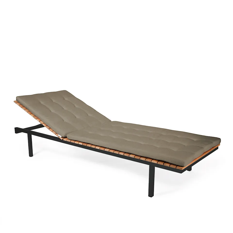 Häringe Sun Lounger Teak, Cushion - Grey Agora Fossil