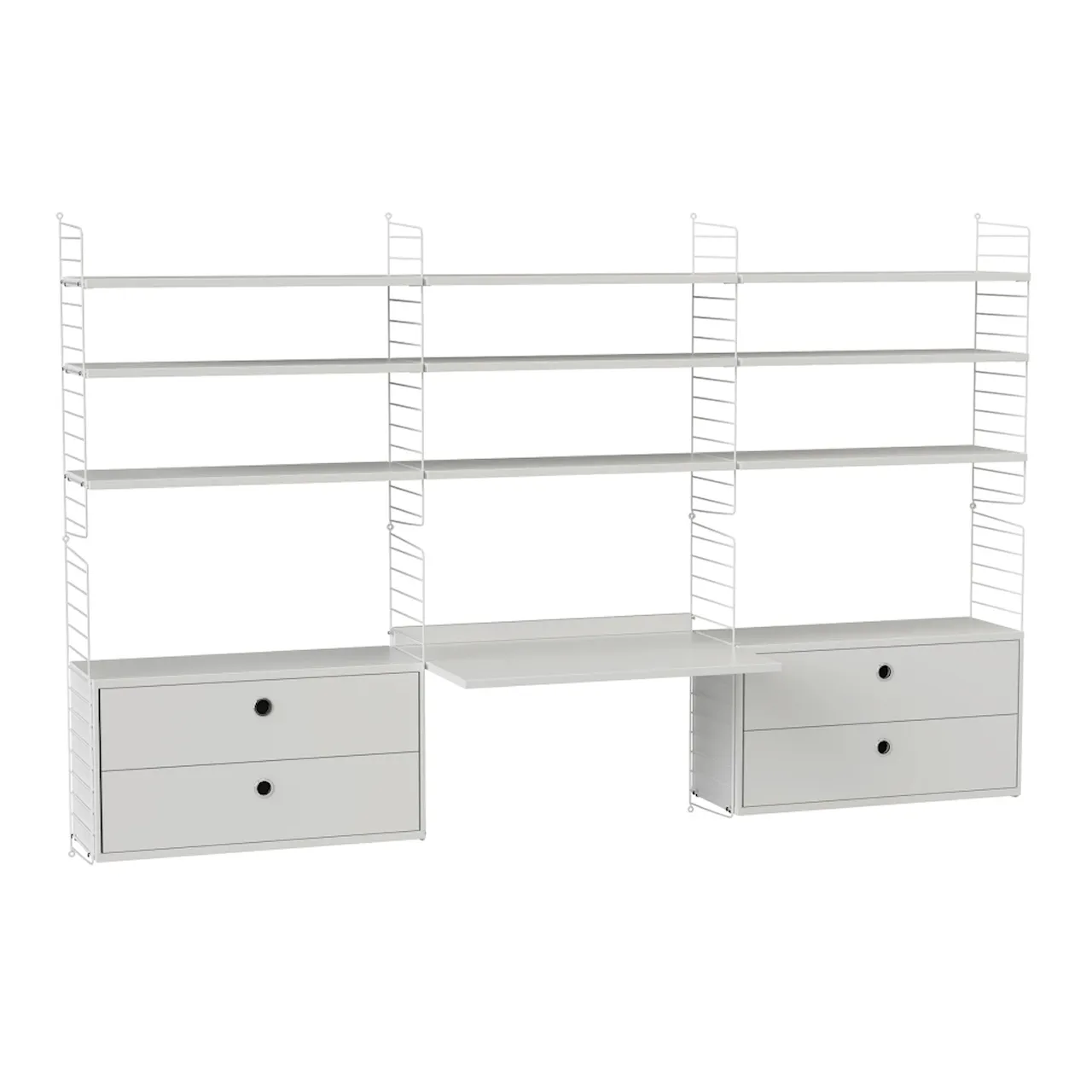 Kontor hyllsystem F valnöt/brun