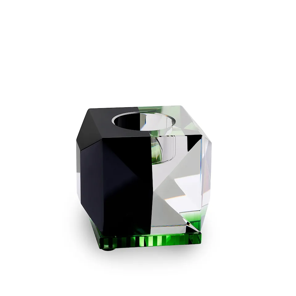 Ophelia T-Light Holder Black/Clear/Green