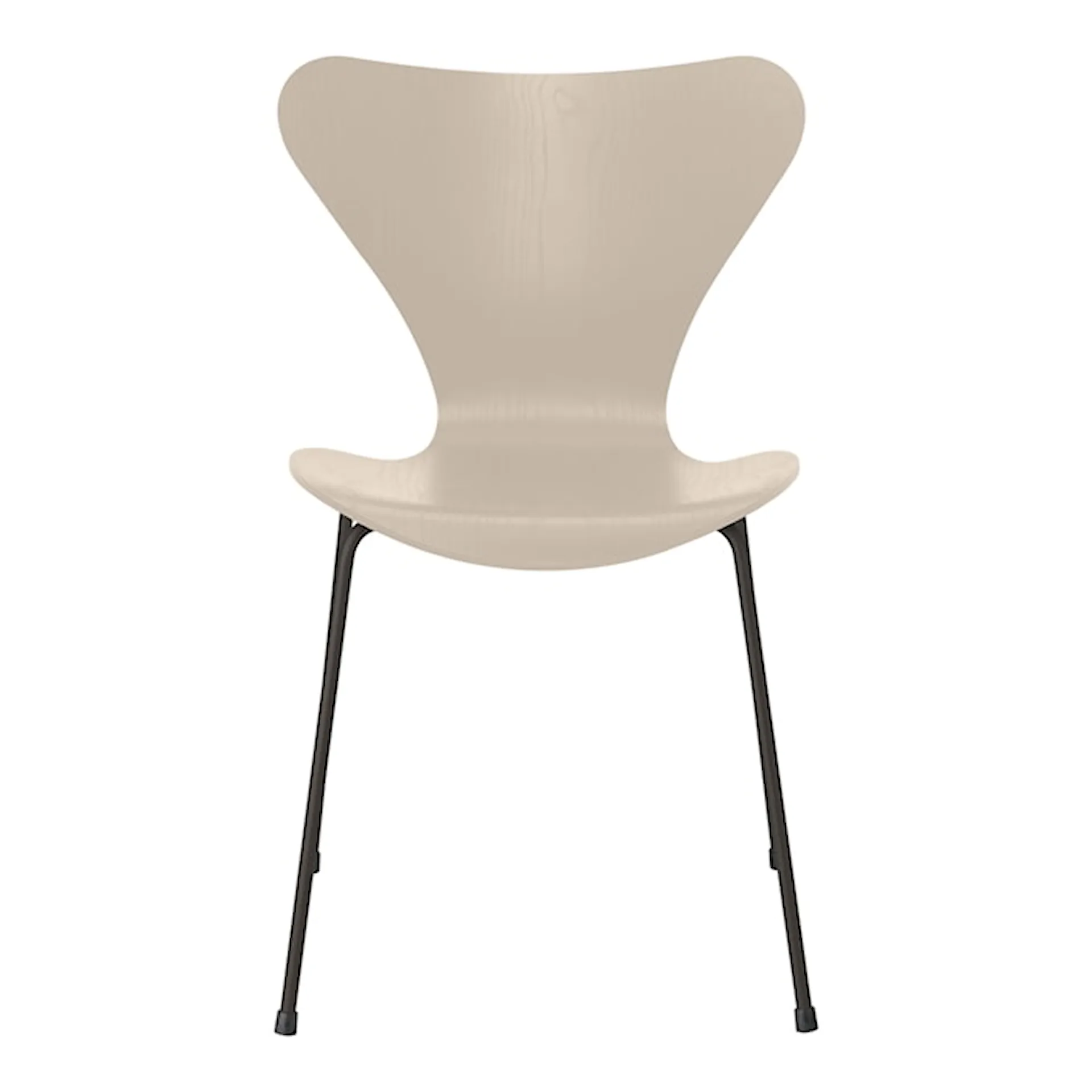 Sjuan 3107 stol askfanér stålstativ varm grafit - Fritz Hansen - Arne Jacobsen - NO GA